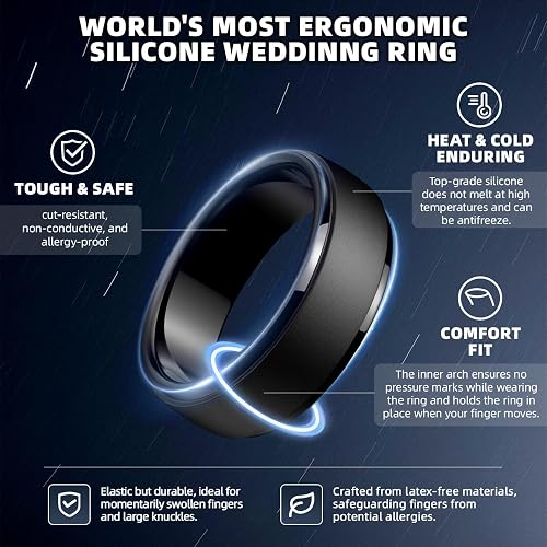 Egnaro Men's Silicone Wedding Rings
